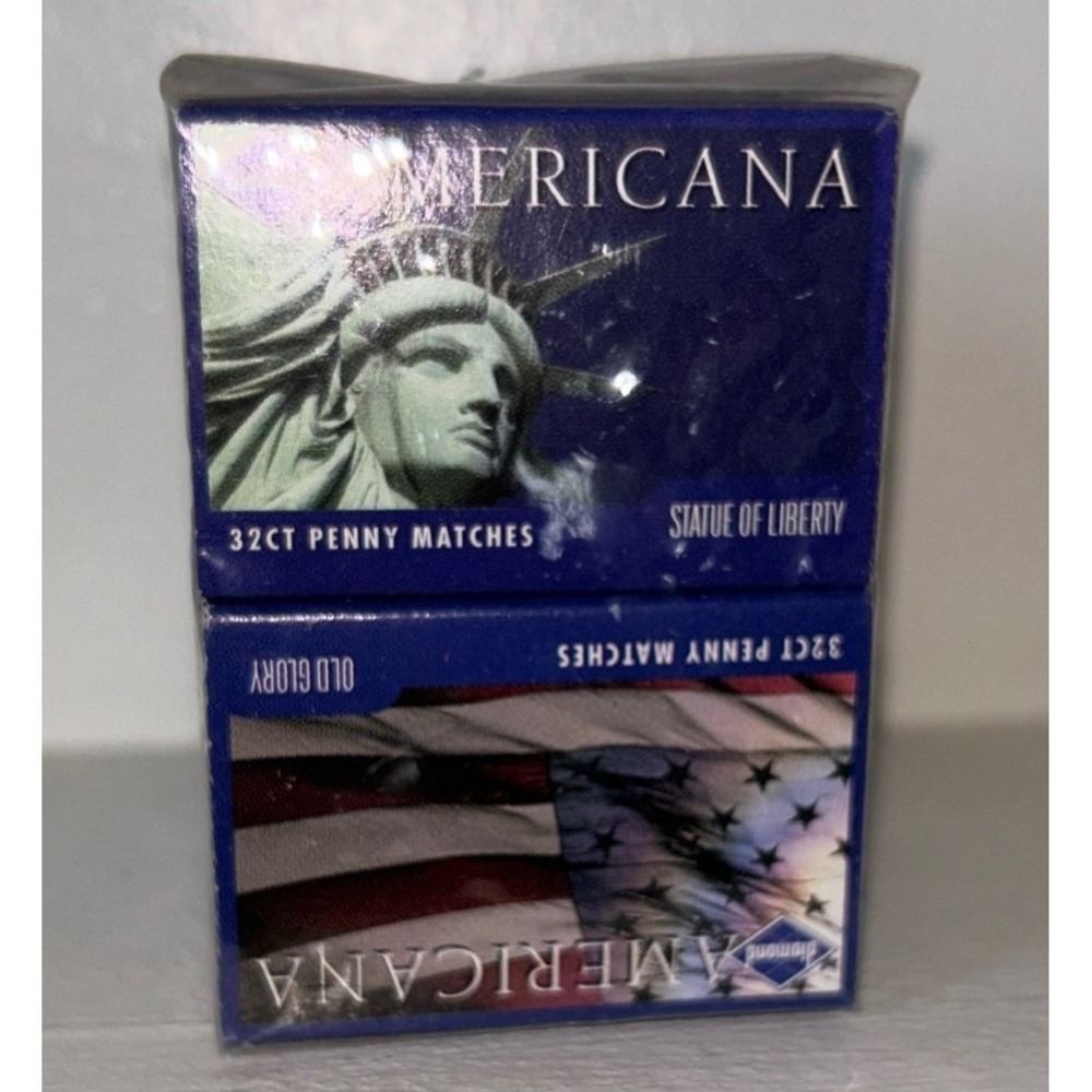 Diamond Americana Penny Matches 10 Pack 32ct Boxes Statue of Liberty Old Glory